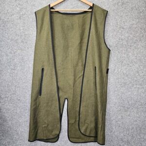 Burberry Liner‎ Long Large Olive Green Wool Camel Hair Trench Coat Vest UNISEX